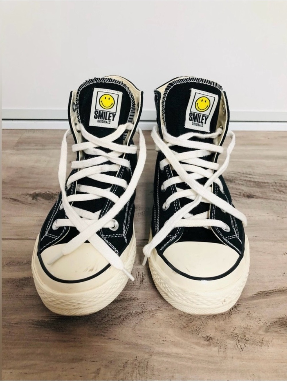 Playful Black High-Top canvas Sneakers size 7.5/38